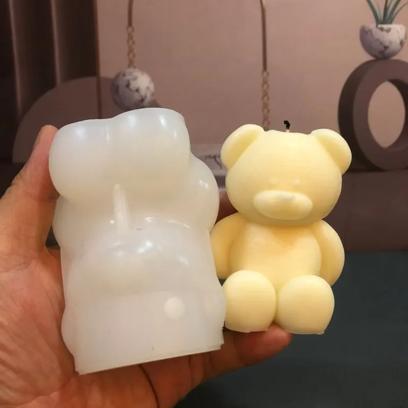 Soap Making Experiment - ثلاثية الأبعاد الدب سيليكون قالب شمع