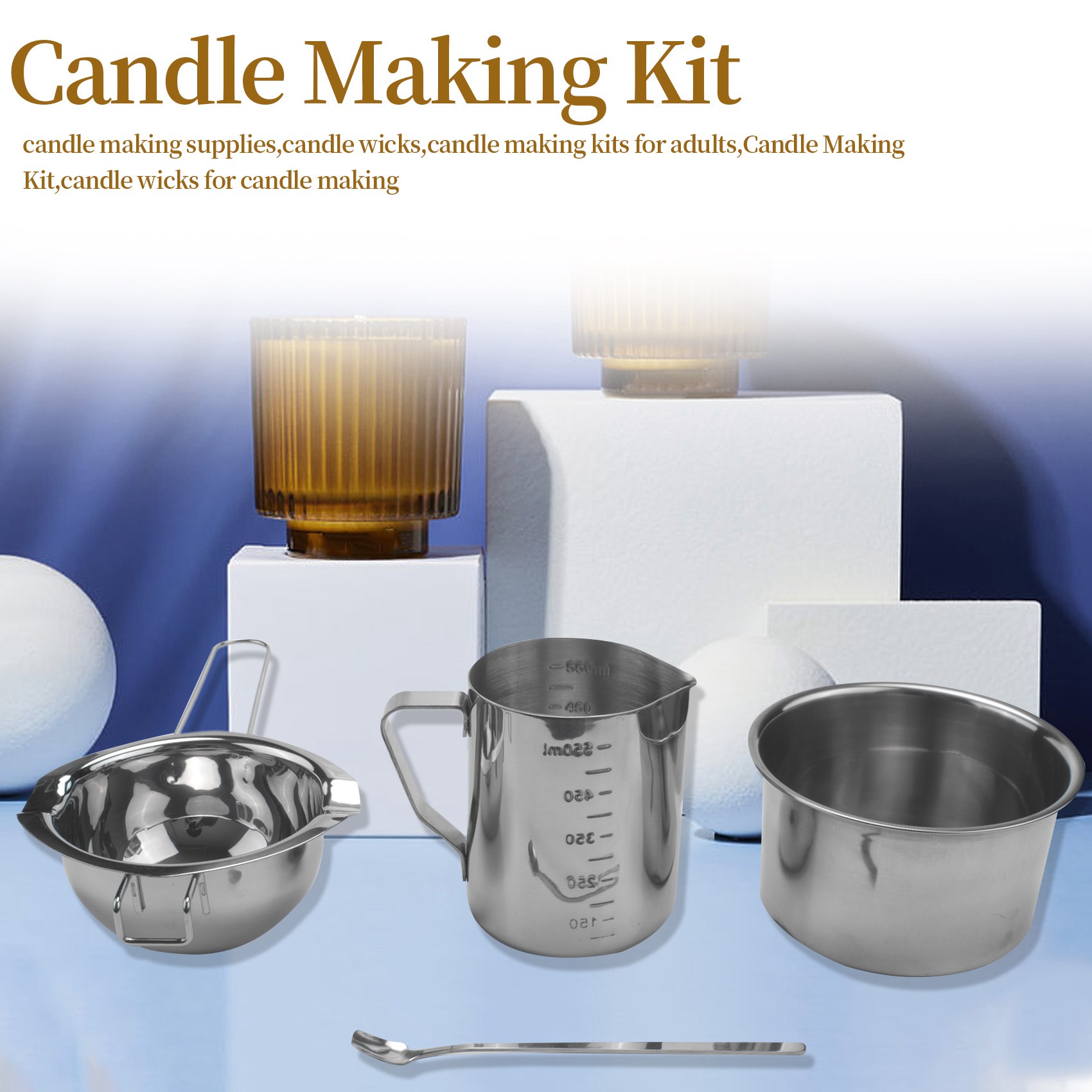 طقم AEE8-4 من الفولاذ المقاوم  - مراجعة Soap Making Double Boiler وسعره