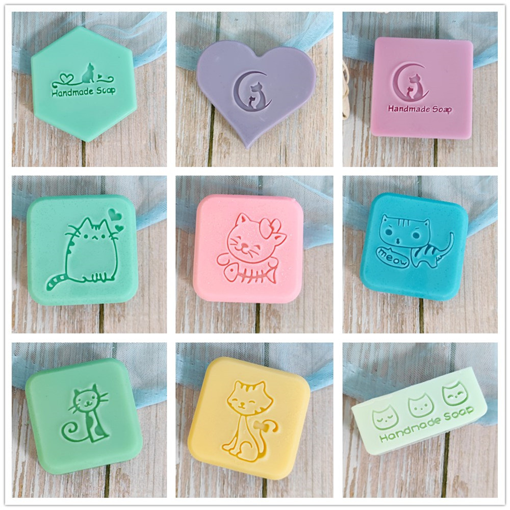 لطيف القط اليدوية الصابون ختم  - مراجعة Soap Stamp Custom وسعره
