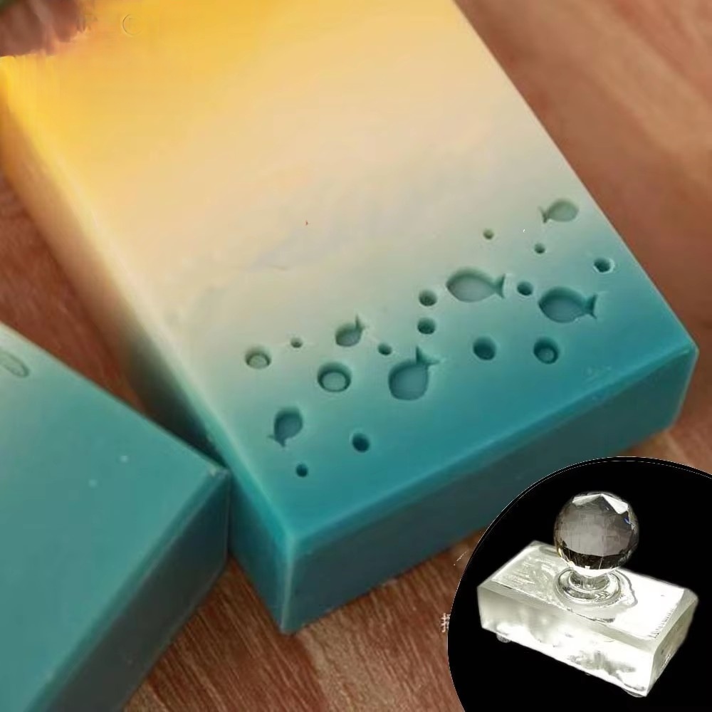 ختم صابون أكريليك شفاف مصنوع ي - مراجعة Soap Stamp Custom وسعره